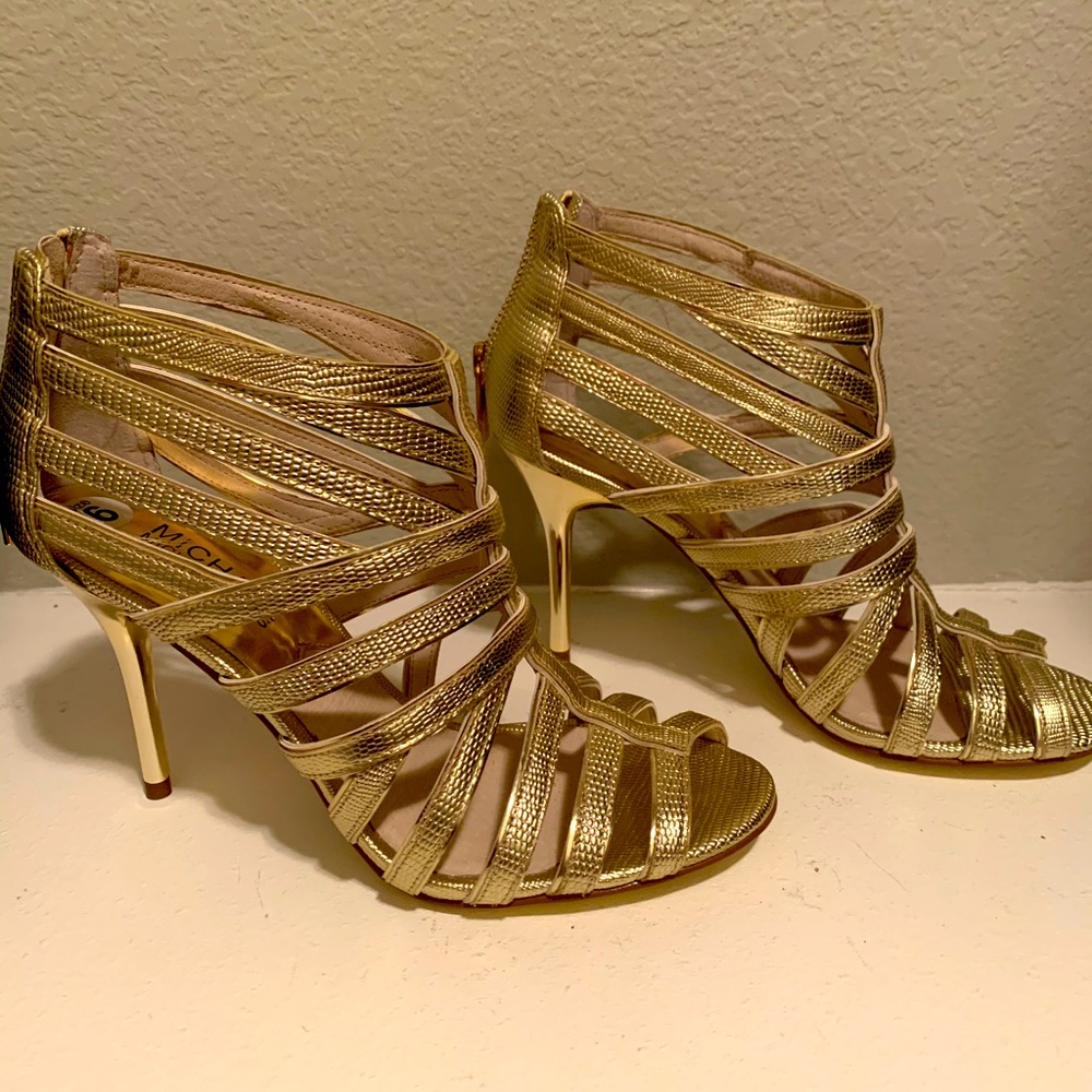 Michael Kors Gold Leather Sandals. Brand New
